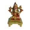 Ganesha Idol | 100% Pure Brass | Yellow Antique Finish