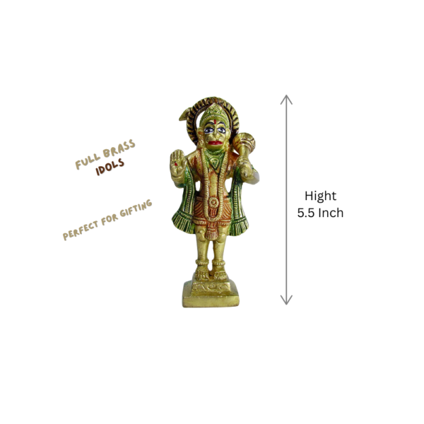 Hanuman Ji Murti | 100% Pure Brass | Yellow Antique Finish