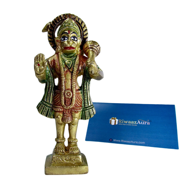 Hanuman Ji Murti | 100% Pure Brass | Yellow Antique Finish