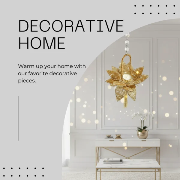 RiwaazAura Lotus Shape T-Light Candle Holder | Hanging T-Light Lantern for Decor for Pooja Room, Temple, Home Decor, Diwali, Wedding, Festive Celebrations | Handcrafted Metal Decorative for Gifting RiwaazAura Lotus Shape T-Light Candle Holder | Hanging T-Light Lantern for Decor for Pooja Room, Temple, Home Decor, Diwali, Wedding, Festive Celebrations | Handcrafted Metal Decorative for Gifting