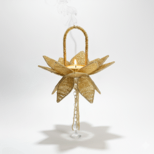 RiwaazAura Lotus Shape T-Light Candle Holder | Hanging T-Light Lantern for Decor for Pooja Room, Temple, Home Decor, Diwali, Wedding, Festive Celebrations | Handcrafted Metal Decorative for Gifting RiwaazAura Lotus Shape T-Light Candle Holder | Hanging T-Light Lantern for Decor for Pooja Room, Temple, Home Decor, Diwali, Wedding, Festive Celebrations | Handcrafted Metal Decorative for Gifting
