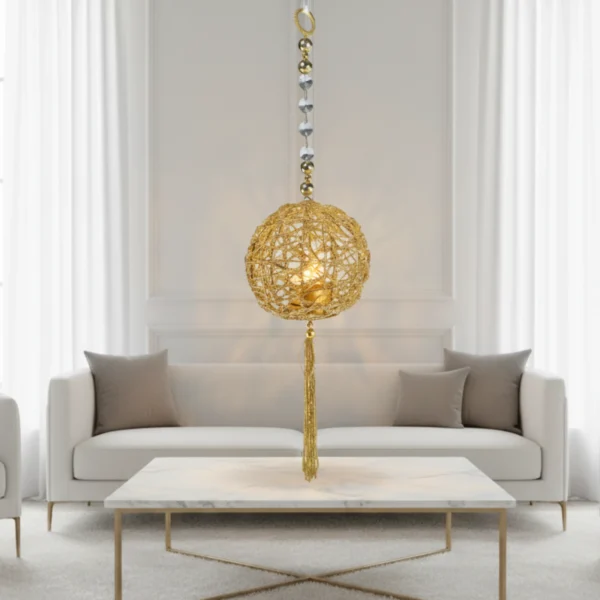 Premium T-Light Candle Holder | 1 Elegant Lantern Inspired by Baya Bird Nest | Unique Hanging Metal Décor Accent for Home & Gifting”